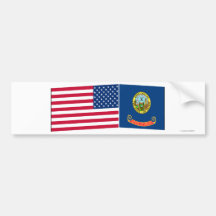 United States & Idaho flaggor Bildekaler