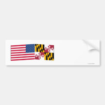 United States & Maryland flaggor Bildekaler