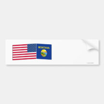 United States & Montana flaggor Bildekaler