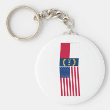 United States & North Carolina flaggor Nyckel Ring
