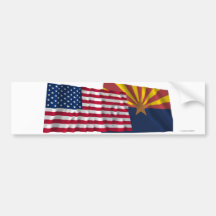 United States och Arizona som vinkar flaggor Bildekal