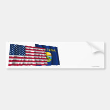United States och Montana som vinkar flaggor Bildekaler