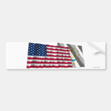 United States och Rhode - ö som vinkar flaggor Bildekaler