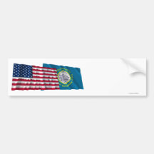 United States och South Dakota som vinkar flaggor Bildekaler