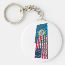 United States och South Dakota som vinkar flaggor Nyckel Ring