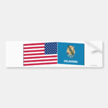 United States & Oklahoma flaggor Bildekaler