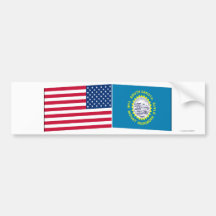 United States & South Dakota flaggor Bildekal