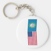 United States & South Dakota flaggor Nyckel Ring