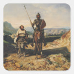 Universitetslärare Quixote och Sancho Klistermärke