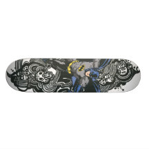 Uppassaredöskallar/bläckklotter 2 anpassad skate board