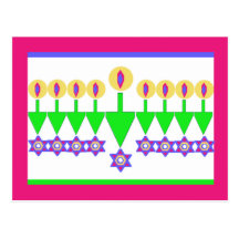 Uppochnervänd Hanukkah julkort Vykort
