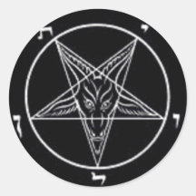 Uppsättning för Baphomet rundaklistermärke
