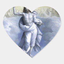 Uppstigning av Kristus av Garofalo 1520.jpg Hjärtformade Klistermärken
