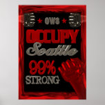 Uppta den starka affischen för Seattle OWSprotest 