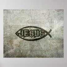 Urban hårdnar den Jesus fisken Print