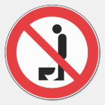 Urinera stundanseende förbjudas klistermärken