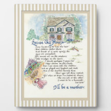 Ursäkta denna husCalligraphy - Audrey Jeanne Foto Plack