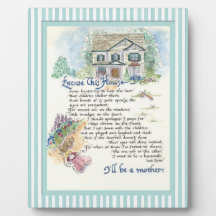 Ursäkta denna husCalligraphy - Audrey Jeanne Plack Med Foto