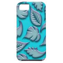 Ursnyggt elegantt blåttlövmönster iPhone 5 fodraler