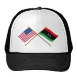 US och Libyen korsad flaggor Trucker Keps