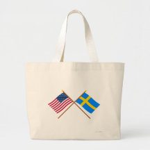 US och sverige korsad flaggor Kasse