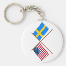 US och sverige korsad flaggor Nyckel Ringar