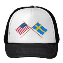 US och sverige korsad flaggor Trucker Keps
