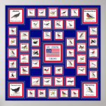 USA 50 STATLIGA FÅGLAR BLUE/552 AFFISCH