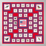 USA 50 STATLIGA FÅGLAR RED/554 POSTERS
