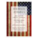 USA flagga med ett vintagelookparty Anpassningsbara Inbjudningskort