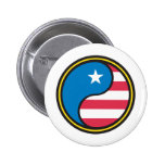 USA flagga Yin Yang Knappar Med Nål