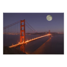 USA Kalifornien, Marin. Moonrise ovanför Fotografier