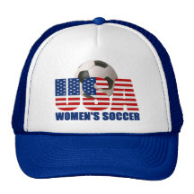 USA kvinna hatt för fotboll (blått) Trucker Kepsar