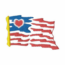 USA och flagga broderade T-tröja