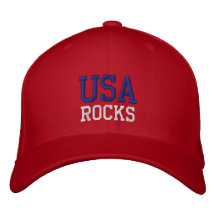 USA stenar broderade hatten