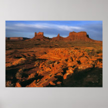 USA Utah, monumentdal. Solnedgången tänder Posters