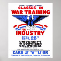 USC kriger utbildning klassificerar 1943 WPA Print