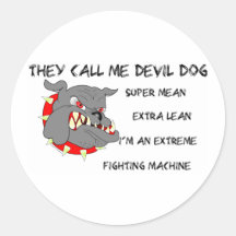 USMC dem appell mig djävulenhund Runda Klistermärken