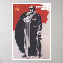 USSR CCCP kalla krigetsovjet - facklig propaganda  Affisch
