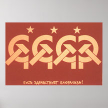 USSR CCCP kalla krigetsovjet - facklig propaganda  Print