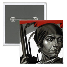 USSR CCCP kalla krigetsovjet - facklig propaganda  Knapp