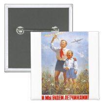 USSR CCCP kalla krigetsovjet - facklig propaganda  Knappar