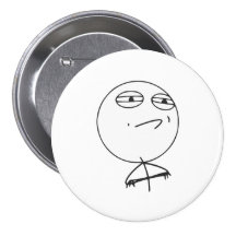 Utmaning accepterad ursinneansiktetecknad Meme Knapp Med Nål