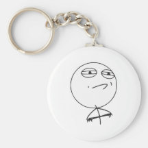 Utmaning accepterad ursinneansiktetecknad Meme Nyckelring