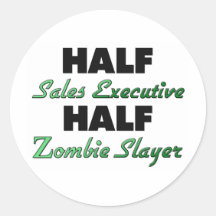 Utöva halv ZombieSlayer för halva Salar Rund Klistermärke
