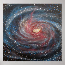 Utrymmekonstaffisch - galaxmålning av Alizey Khan