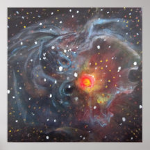 Utrymmekonstaffisch - målning för v838 Monocerotis