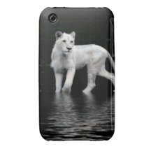 Utsatt för fara för vilddjur för sällsynt vit lejo iPhone 3 Case-Mate skydd