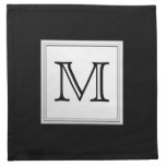 Utskrivaven beställnings- Monogram. Svart och blek Servett