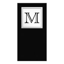 Utskrivaven beställnings- Monogram. Svart och blek Skräddarsydda Fotokort